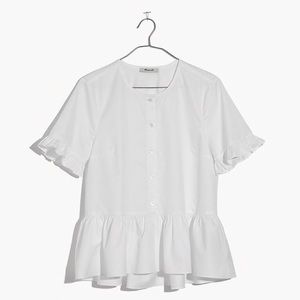NWOT MADEWELL Studio ruffle - hem Peplum Top M